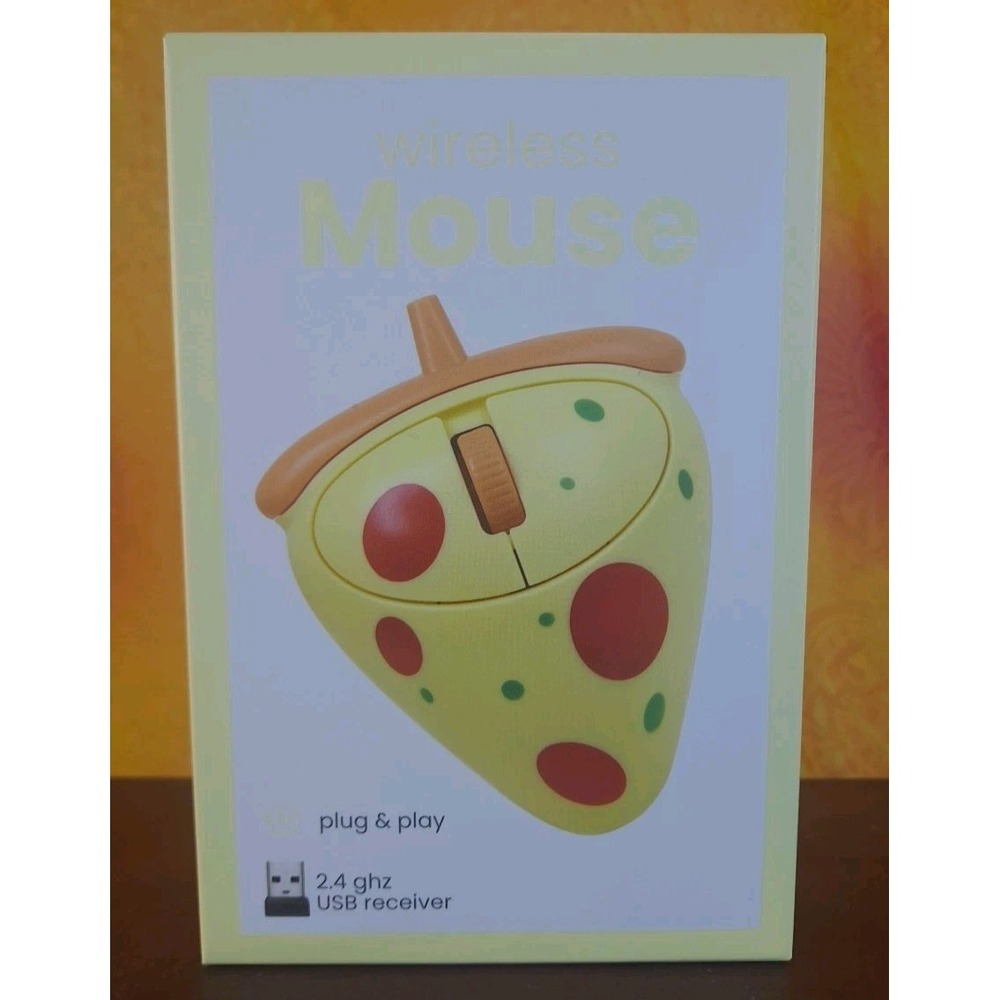 Pizza Shaped Wireless Mouse Cool Food Trendy Unique Plug And Play NWT